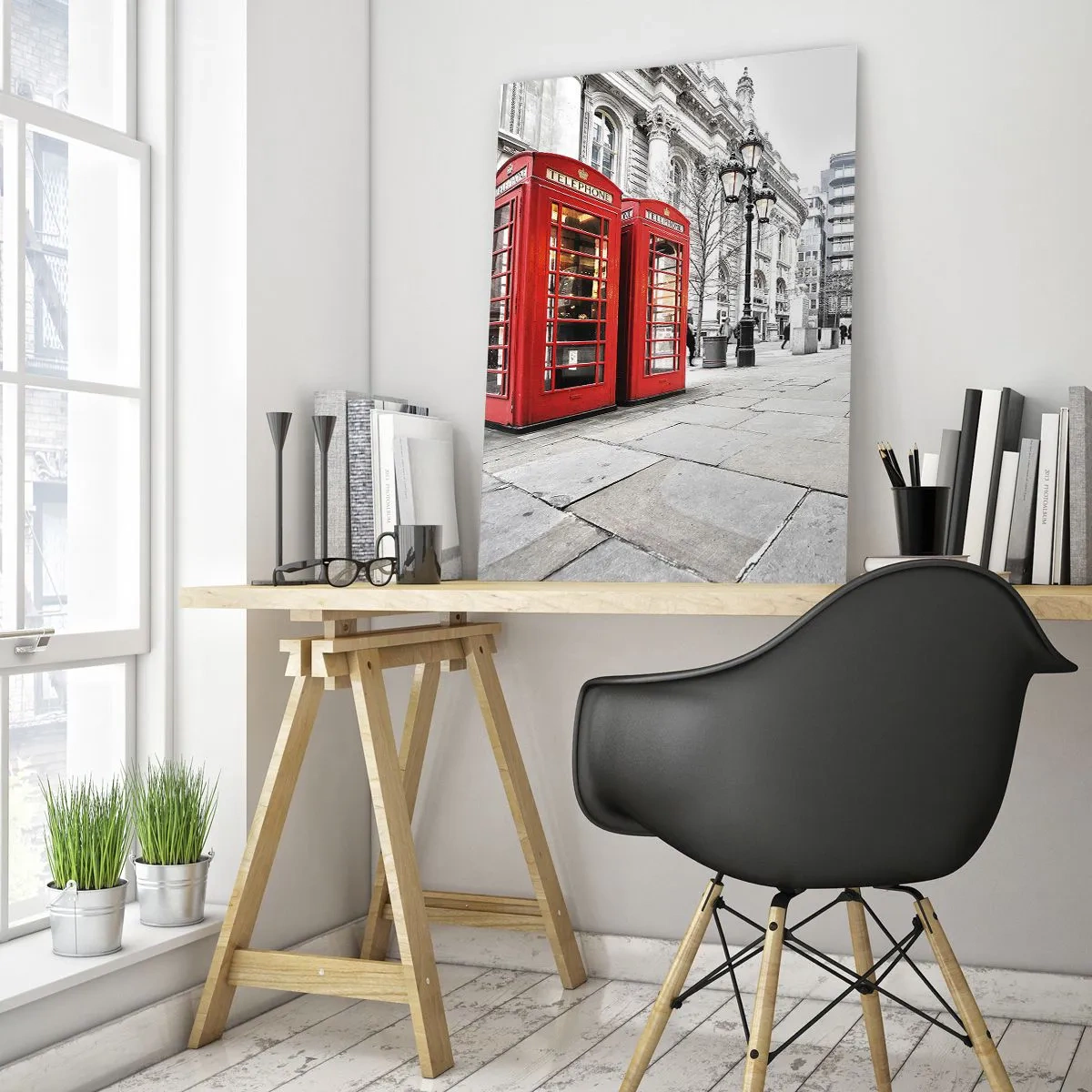 Glastavla - Bild på glas - Welcome to London - 50x70 cm