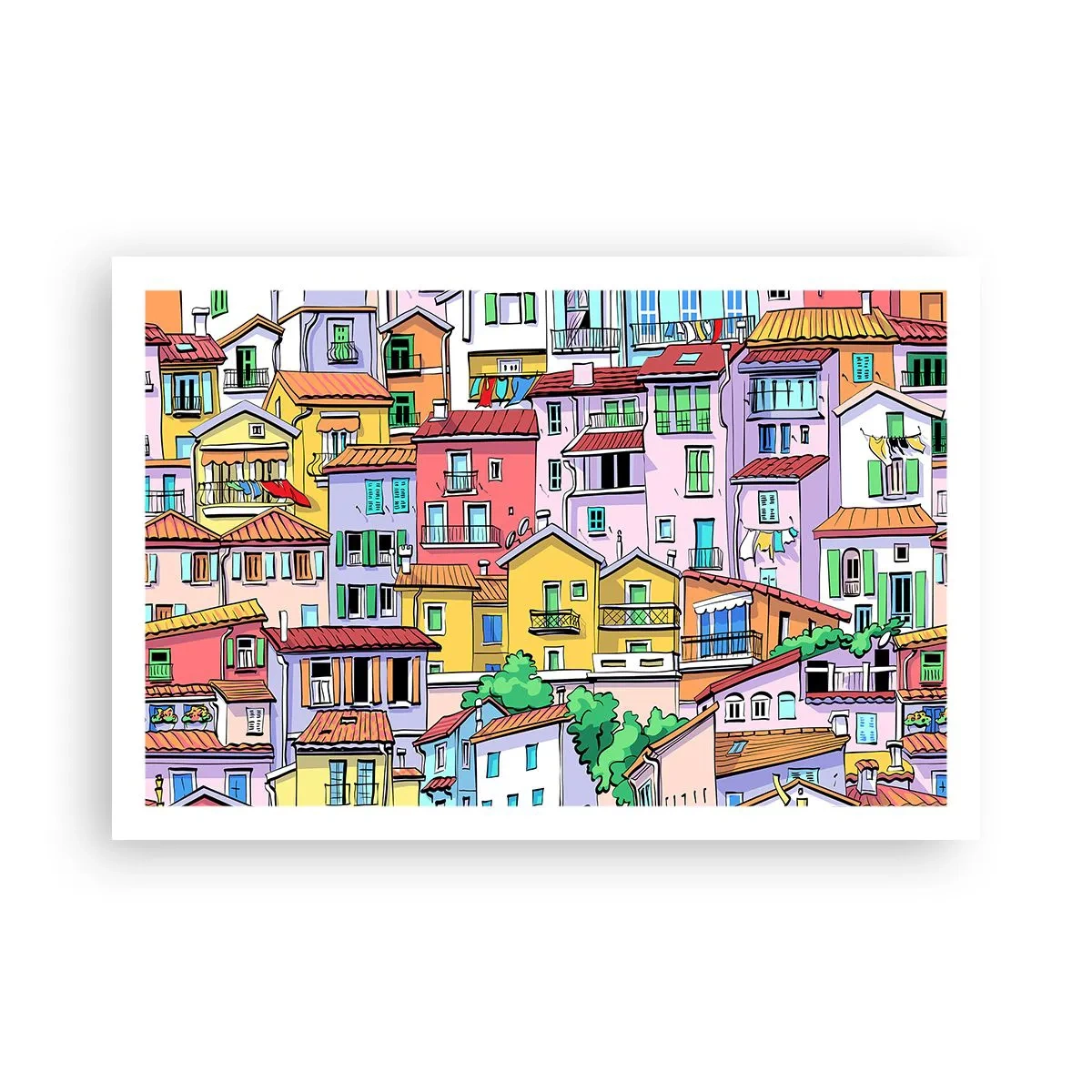 Affisch - Gladlynt stad - 91x61 cm