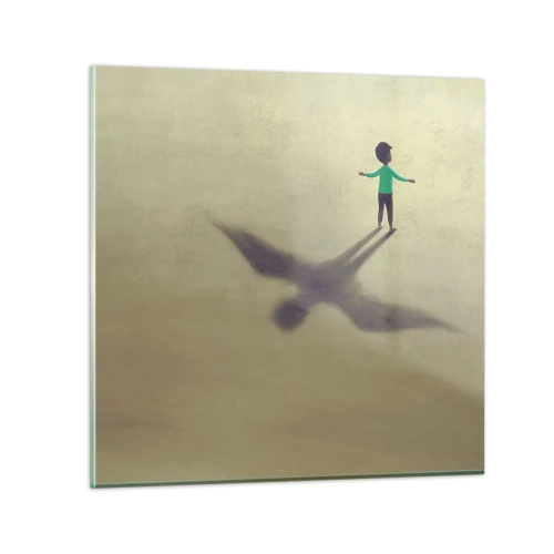 Glastavla - Bild på glas - Framtidens hjälte - 50x50 cm