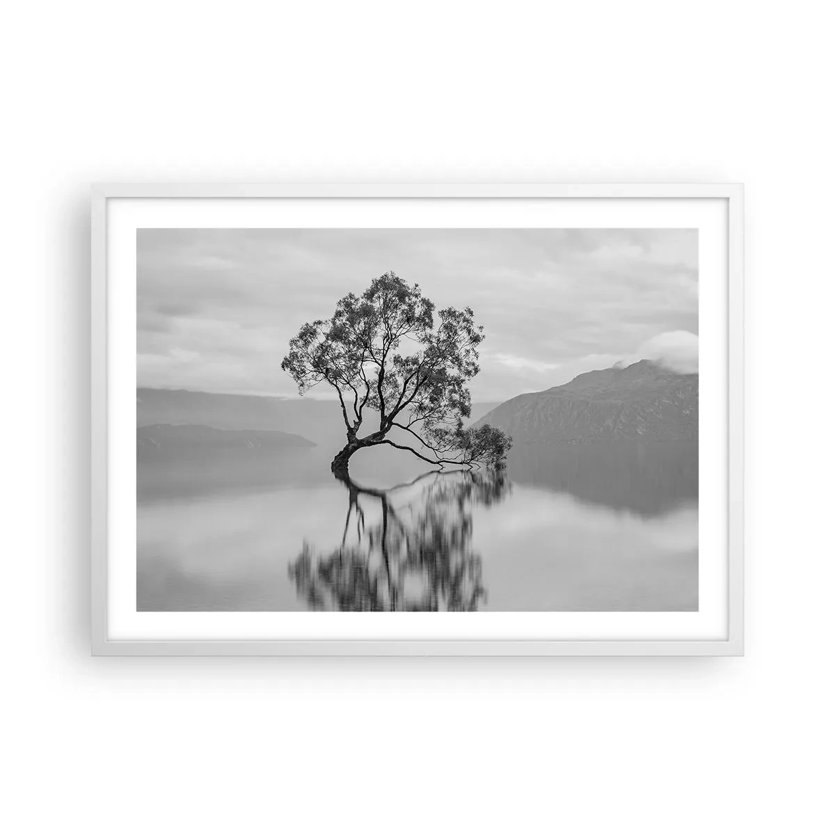 Affisch i vit ram - Det finns ett land - 70x50 cm