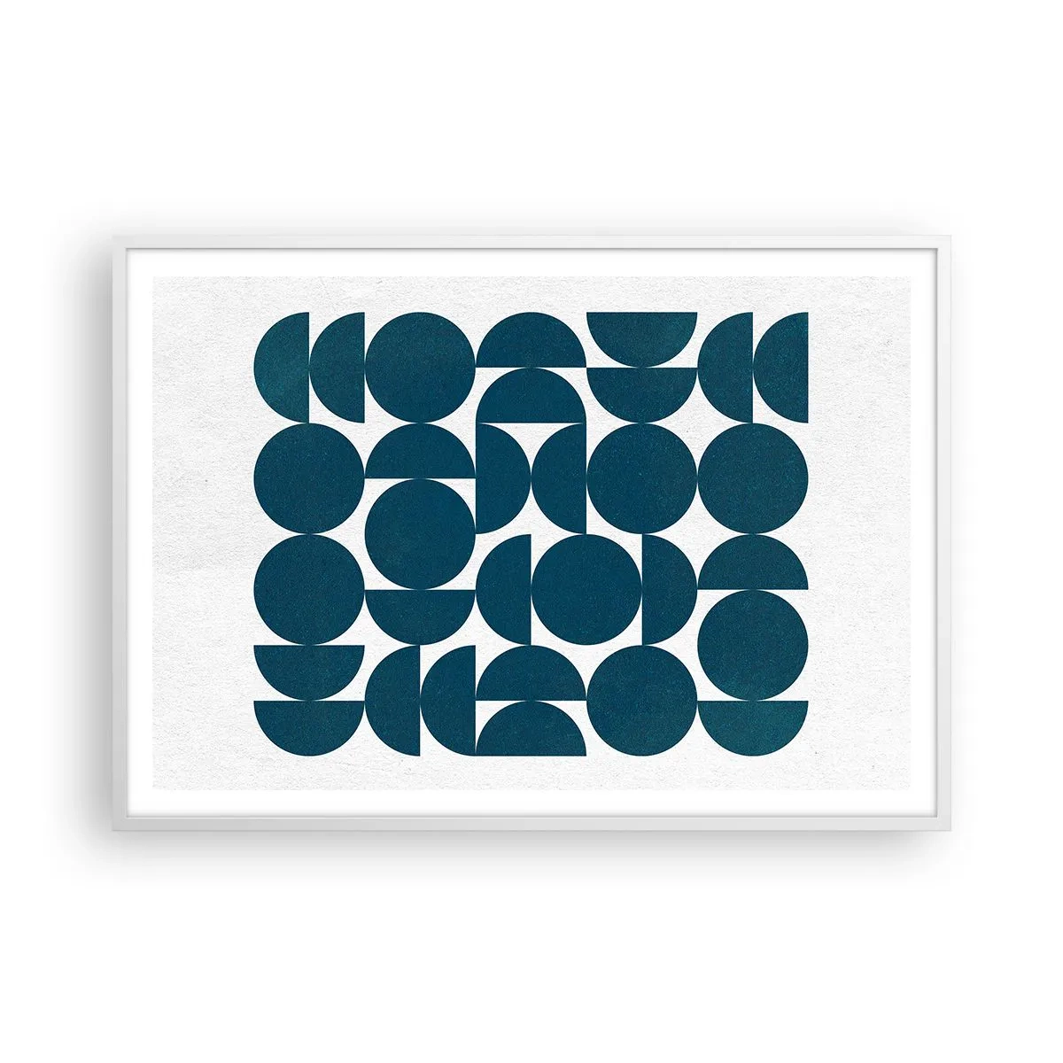 Affisch i vit ram - Cirklar och halvcirklar - 100x70 cm