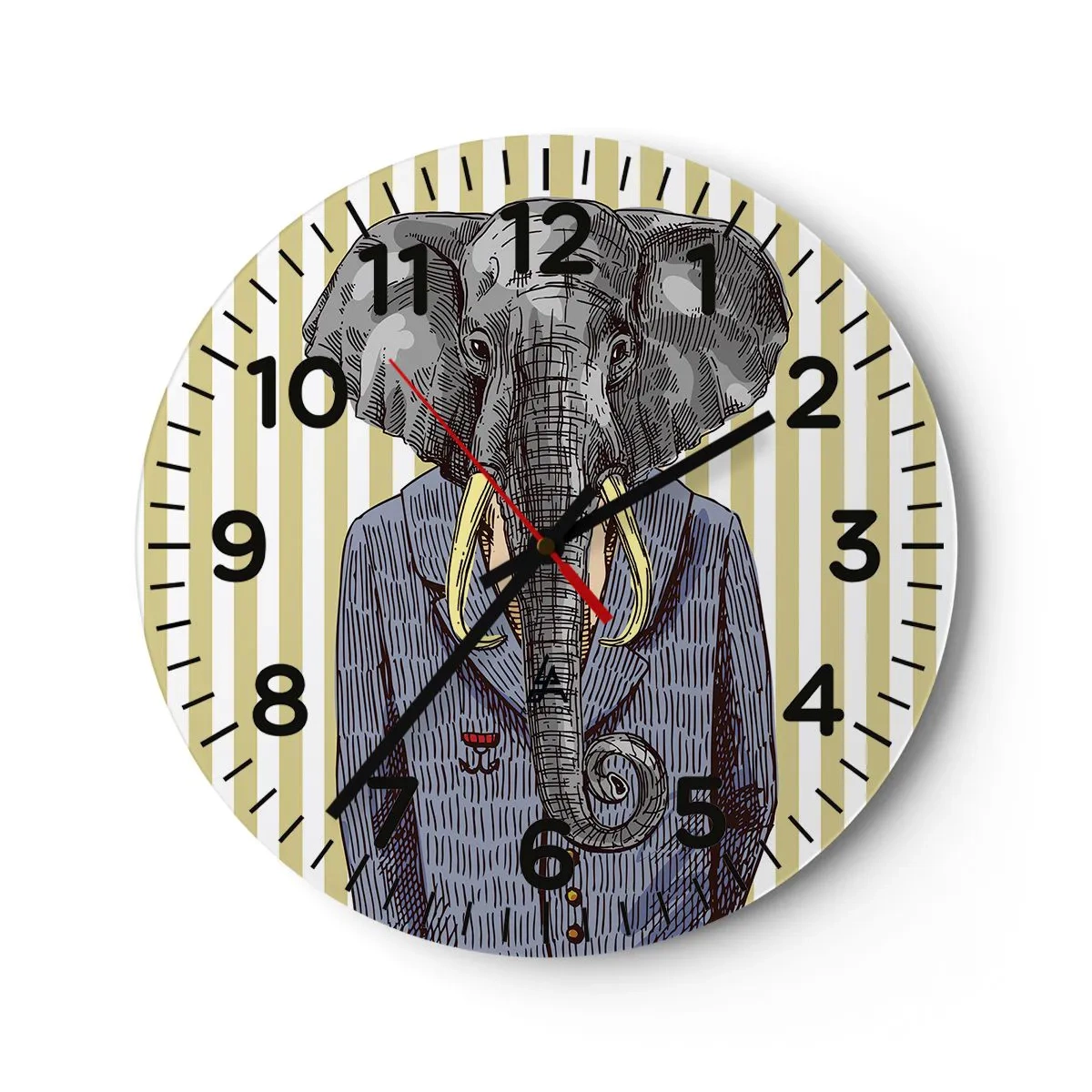 Väggklocka - Klocka på glas - Elegant ur naturen - 40x40 cm