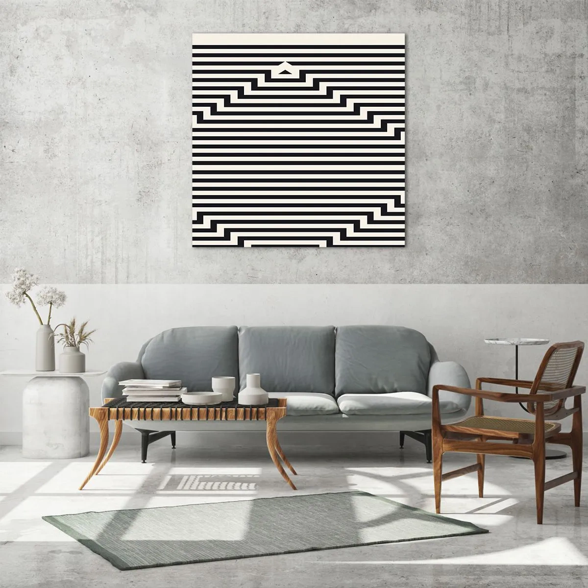 Glastavla - Bild på glas - Geometrisk illusion - 50x50 cm