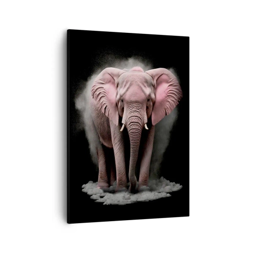 Canvastavla - Bild på duk - Tänk inte på en rosa elefant! - 50x70 cm