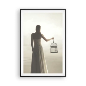 Affisch i svart ram - Var fri - 61x91 cm