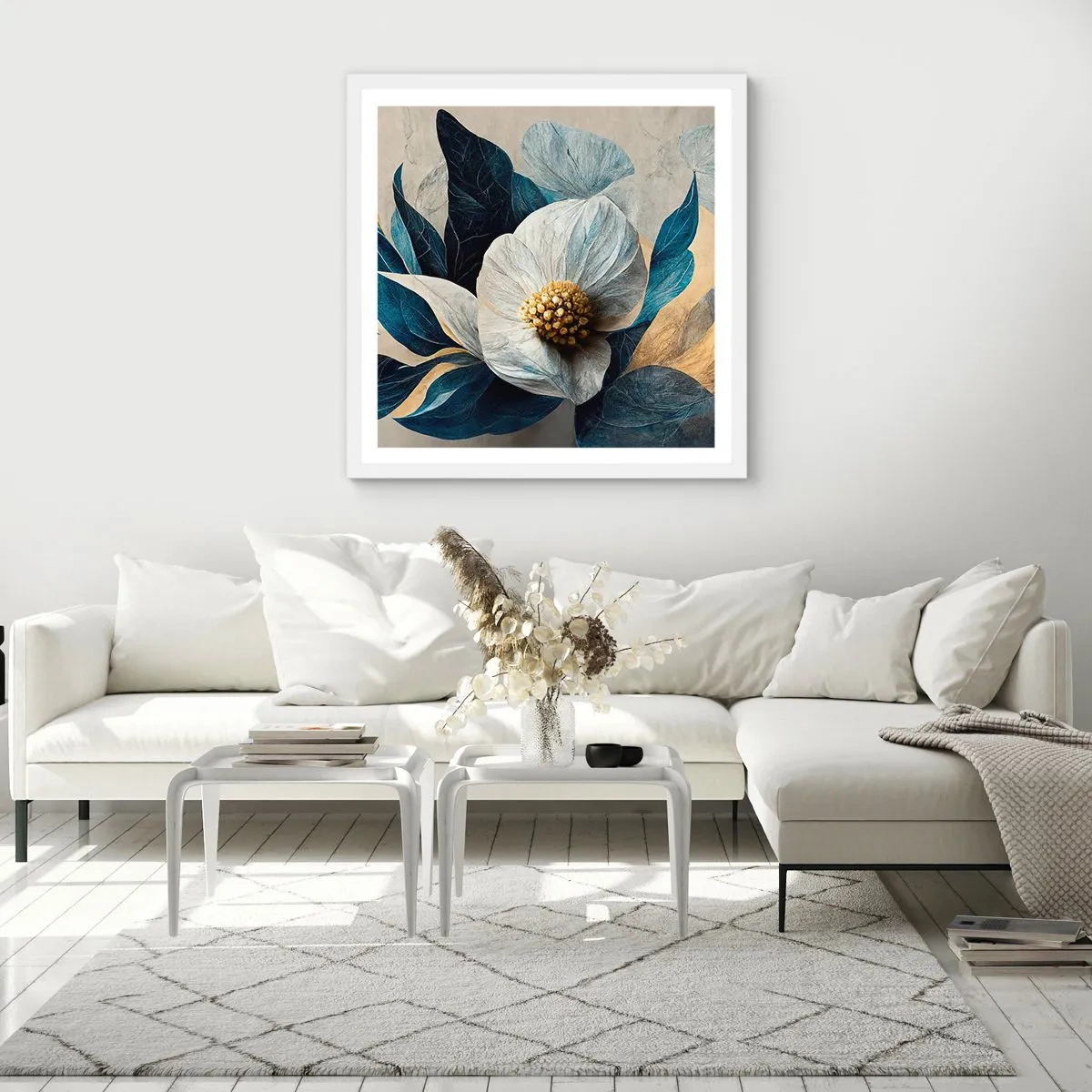 Affisch i vit ram - Har ett hjärta av guld - 50x50 cm