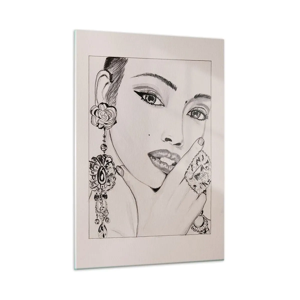 Glastavla - Bild på glas - Den vackraste juvelen - 50x70 cm