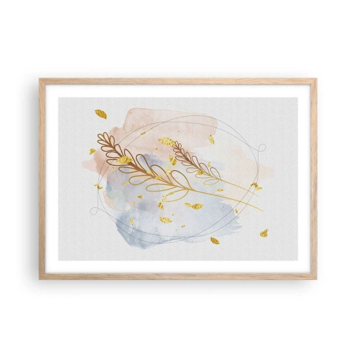 Affisch i ram av ljusek - En gyllene explosion - 70x50 cm