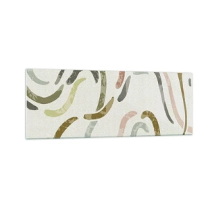 Glastavla - Bild på glas - Abstraktionens glada dans - 140x50 cm