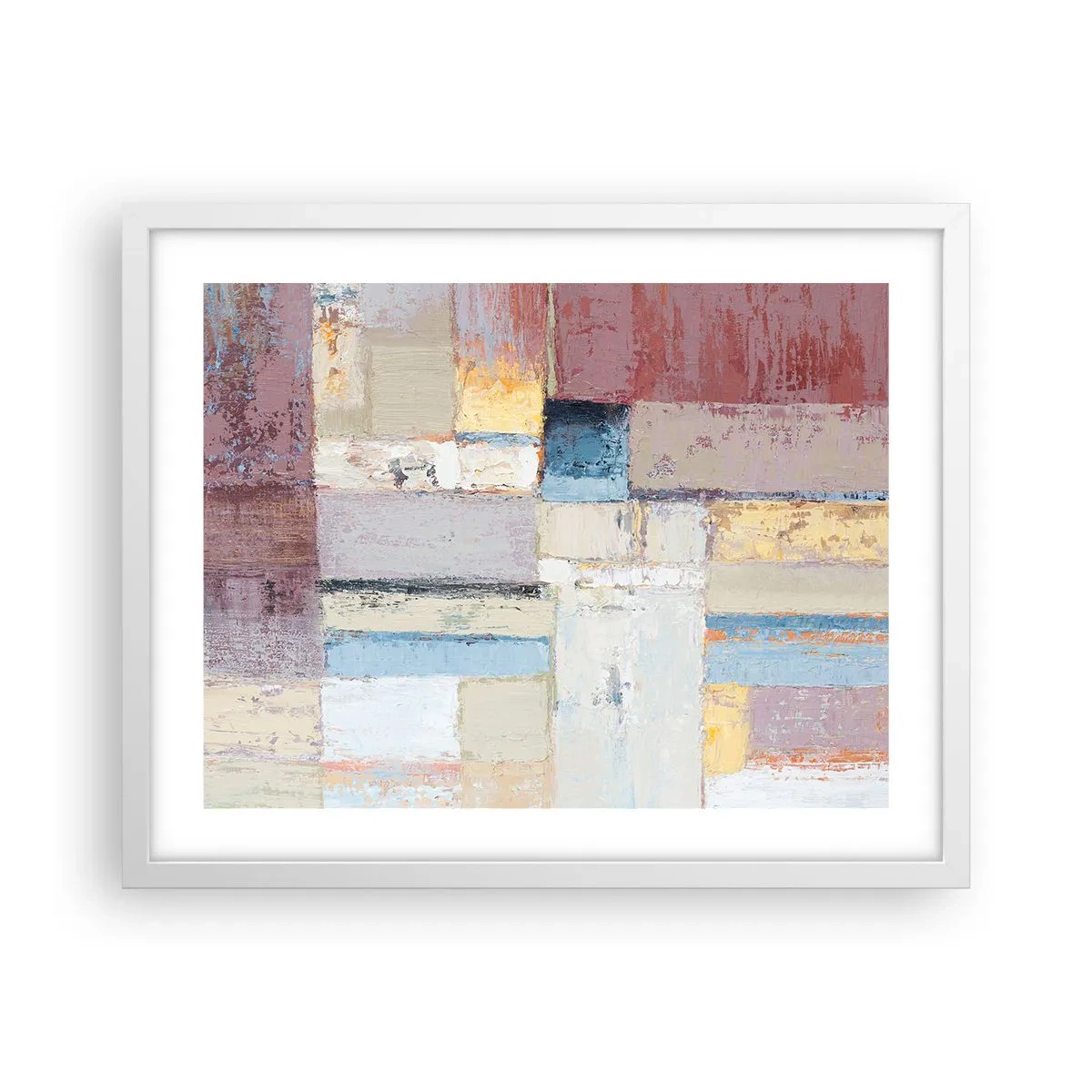 Affisch i vit ram - Geometrins lugn - 50x40 cm