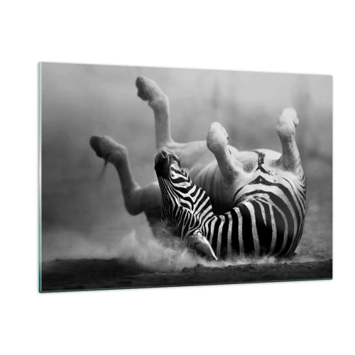 Glastavla - Bild på glas - Endast hästen skulle inte skratta - 120x80 cm