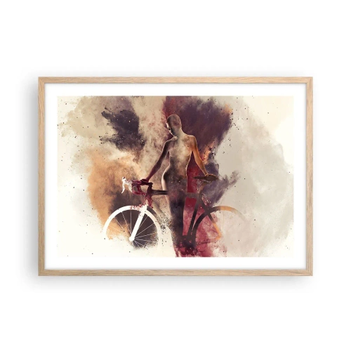Affisch i ram av ljusek - Cyklelsjäl i marmorform - 70x50 cm