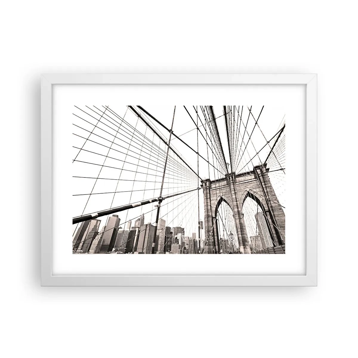 Affisch i vit ram - Domkyrkan i New York - 40x30 cm