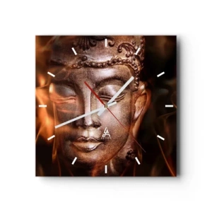 Väggklocka - Klocka på glas - Det finns bara här och nu - 40x40 cm