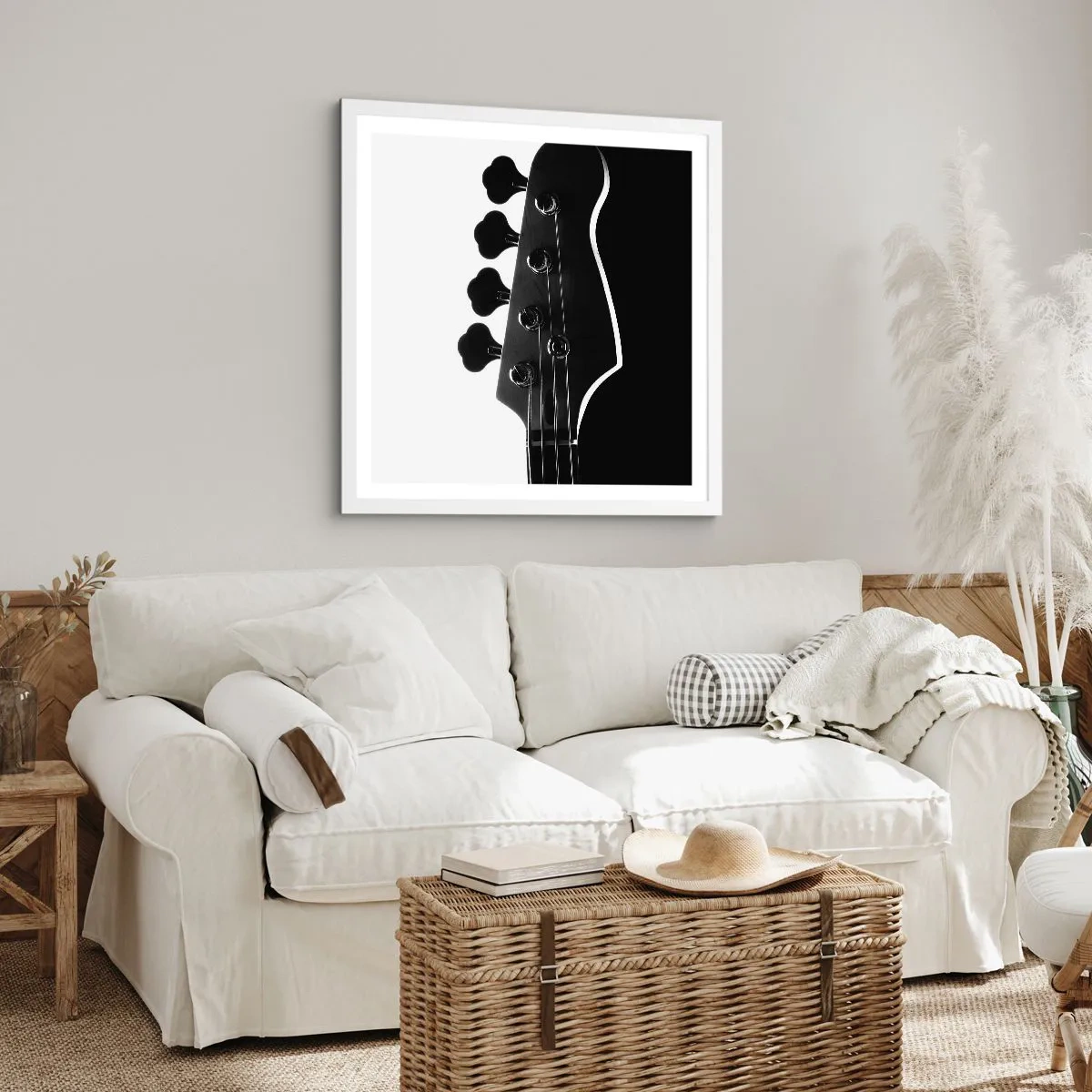 Affisch i vit ram - Rocktystnad - 60x60 cm