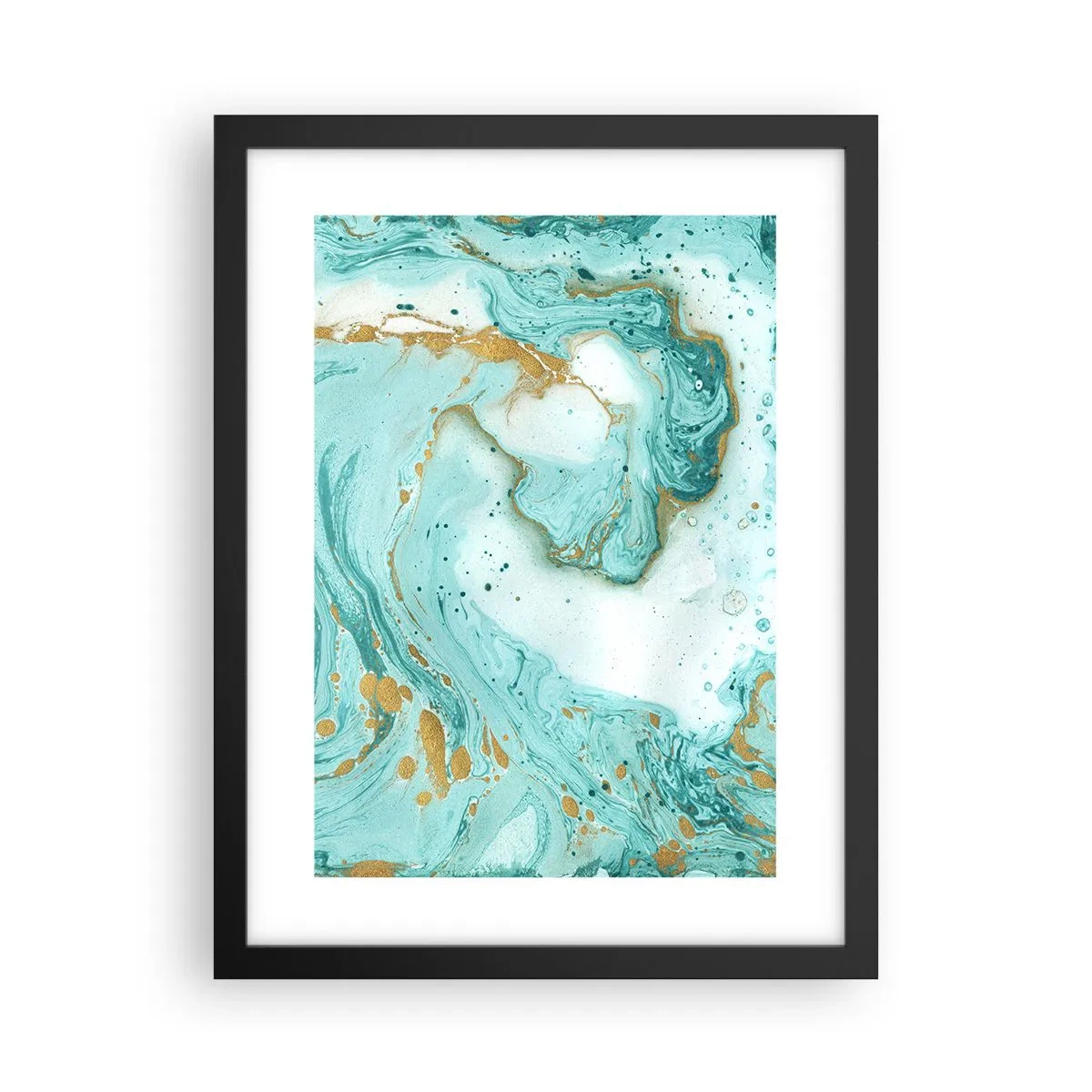 Affisch i svart ram - Under stora vågen från Edo-tiden - 30x40 cm