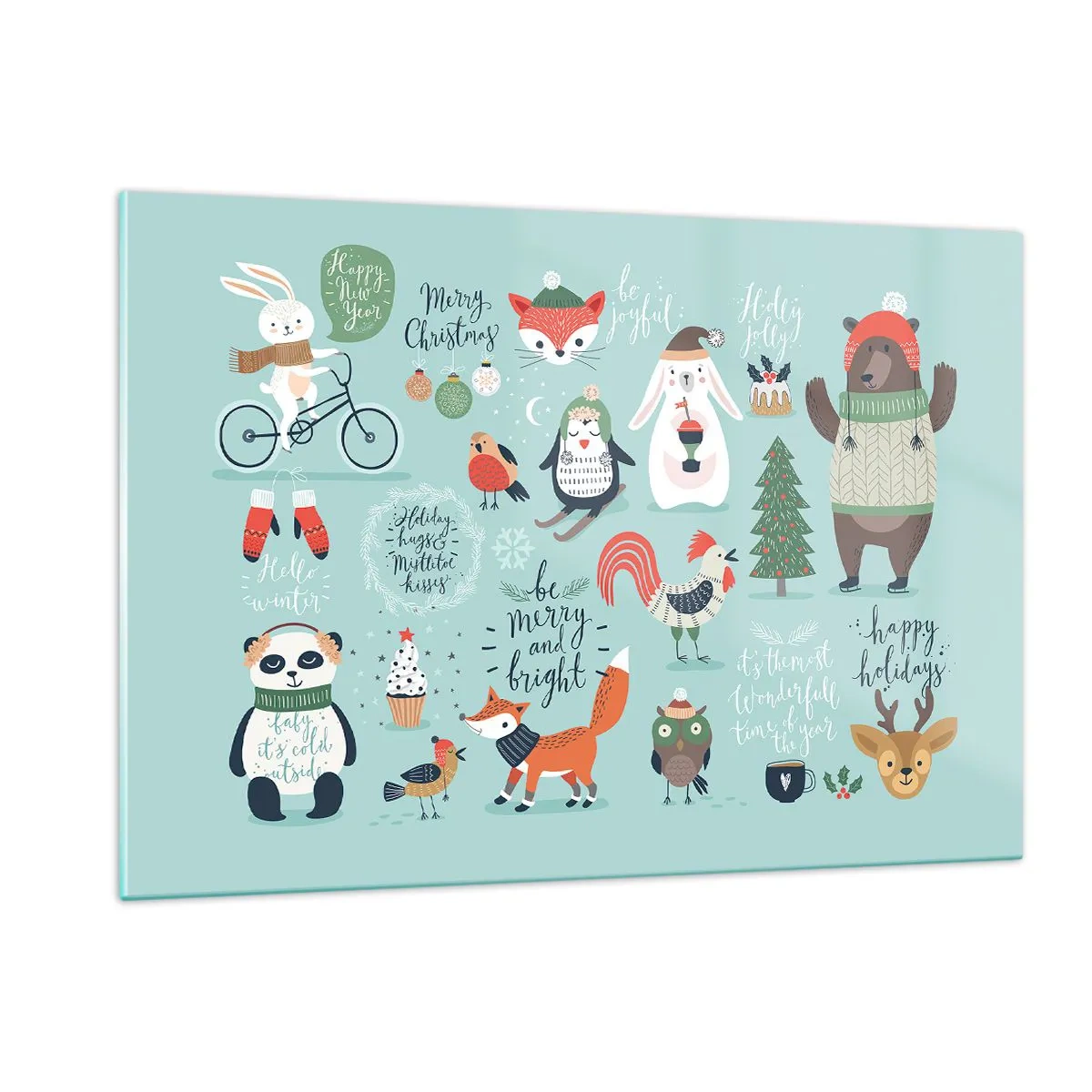 Glastavla - Bild på glas - Må det alltid vara jul! - 120x80 cm