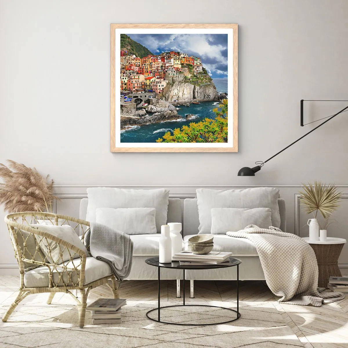 Affisch i ram av ljusek - I bergets famn - 60x60 cm