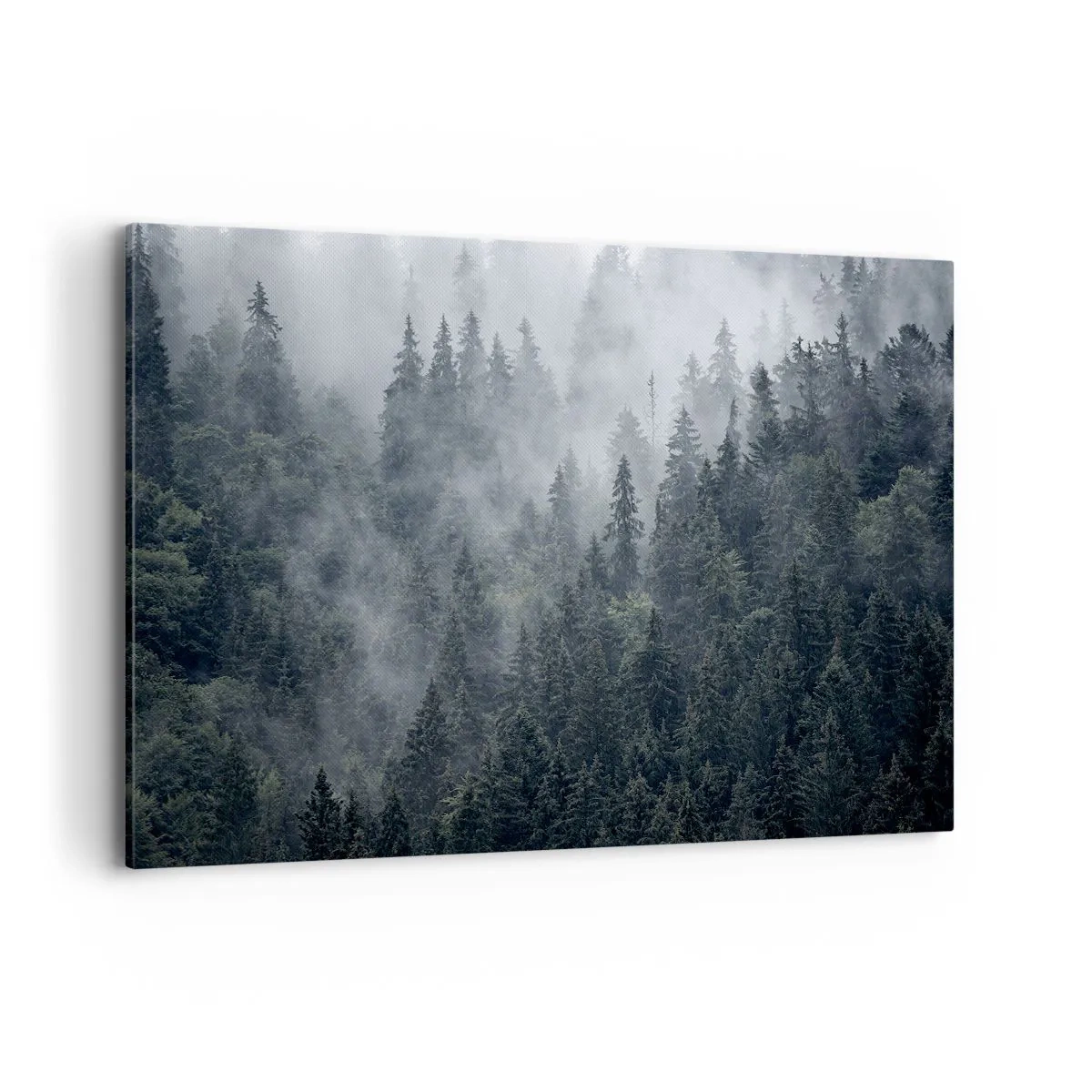 Canvastavla - Bild på duk - Gryning i skogen - 120x80 cm