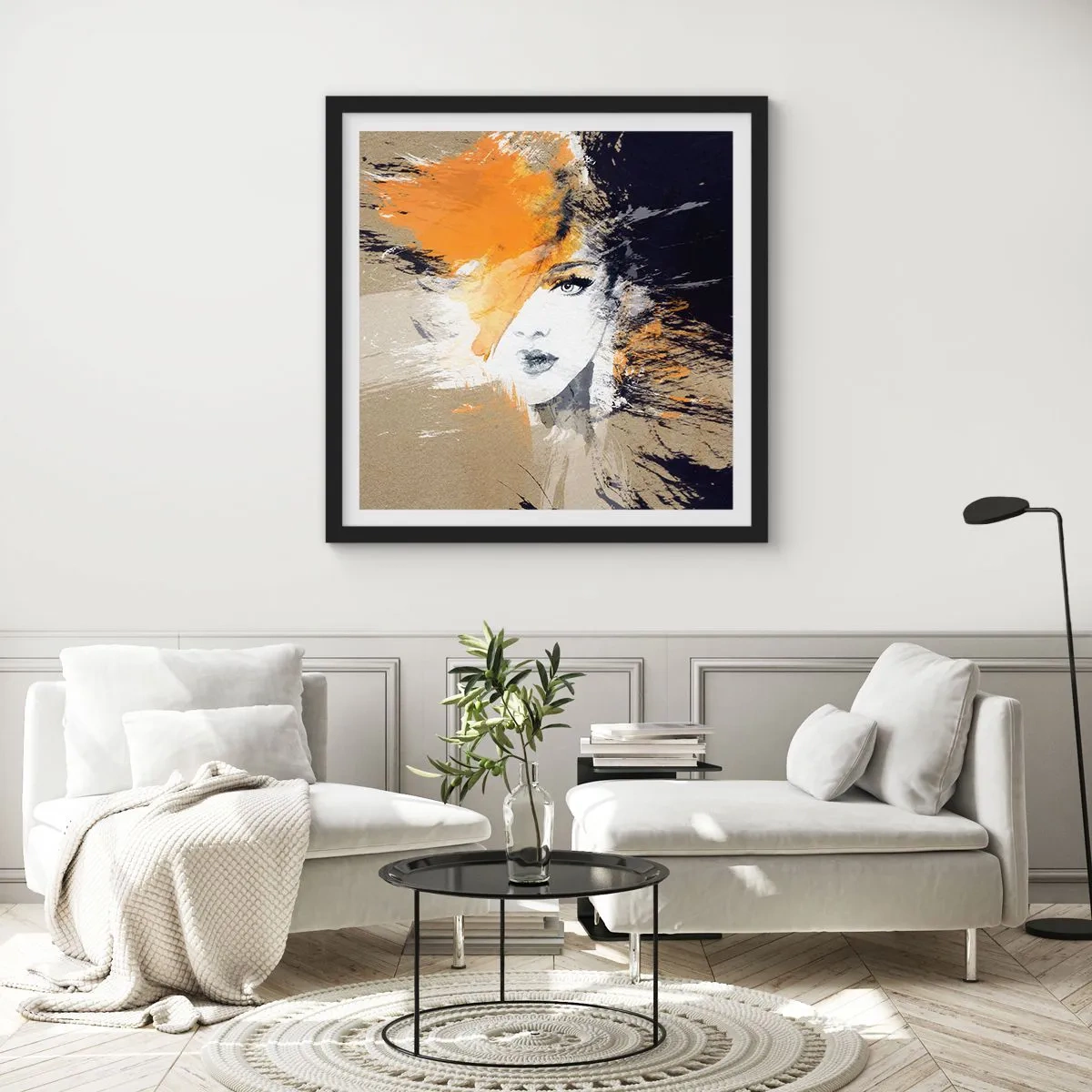 Affisch i svart ram - Och så blir det ljus - 60x60 cm