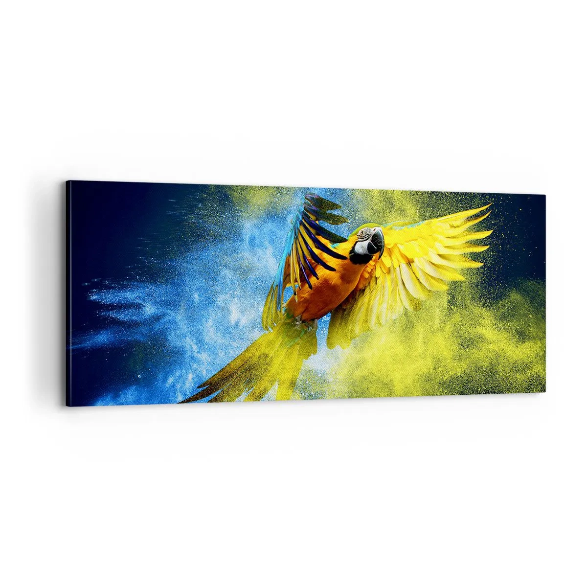 Canvastavla - Bild på duk - I blå-gult damm - 100x40 cm