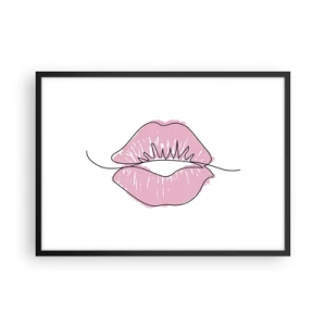 Affisch i svart ram - Redo att kyssas? - 70x50 cm