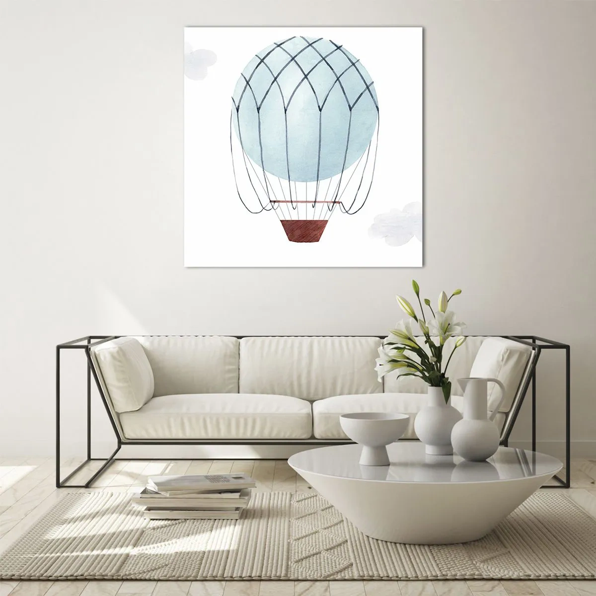 Glastavla - Bild på glas - Hel i molnen - 30x30 cm