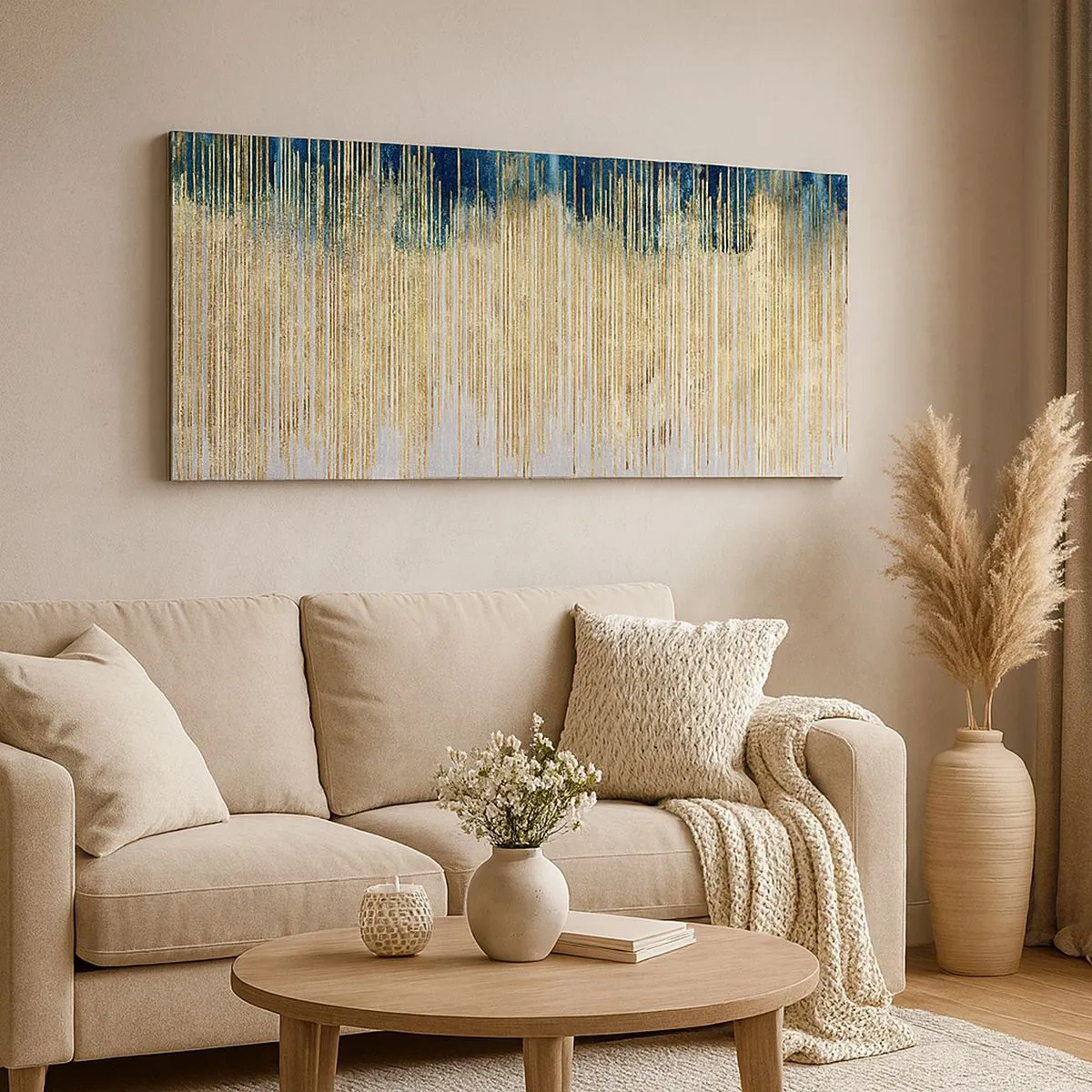 Canvastavla - Bild på duk - Förgylld gräns - 100x40 cm