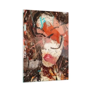 Glastavla - Bild på glas - Ingen vet på riktigt hurdan du är - 50x70 cm