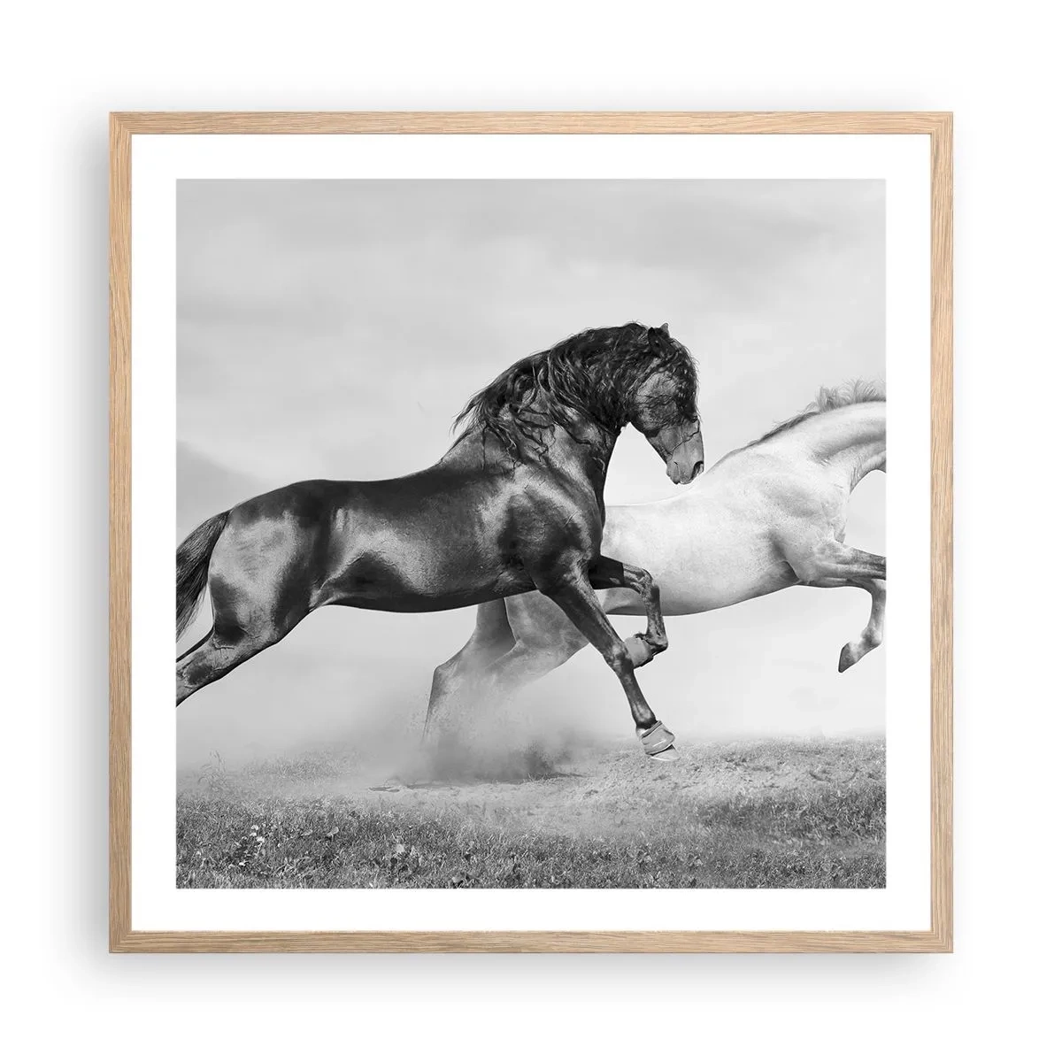 Affisch i ram av ljusek - Änglar och demoner - 60x60 cm