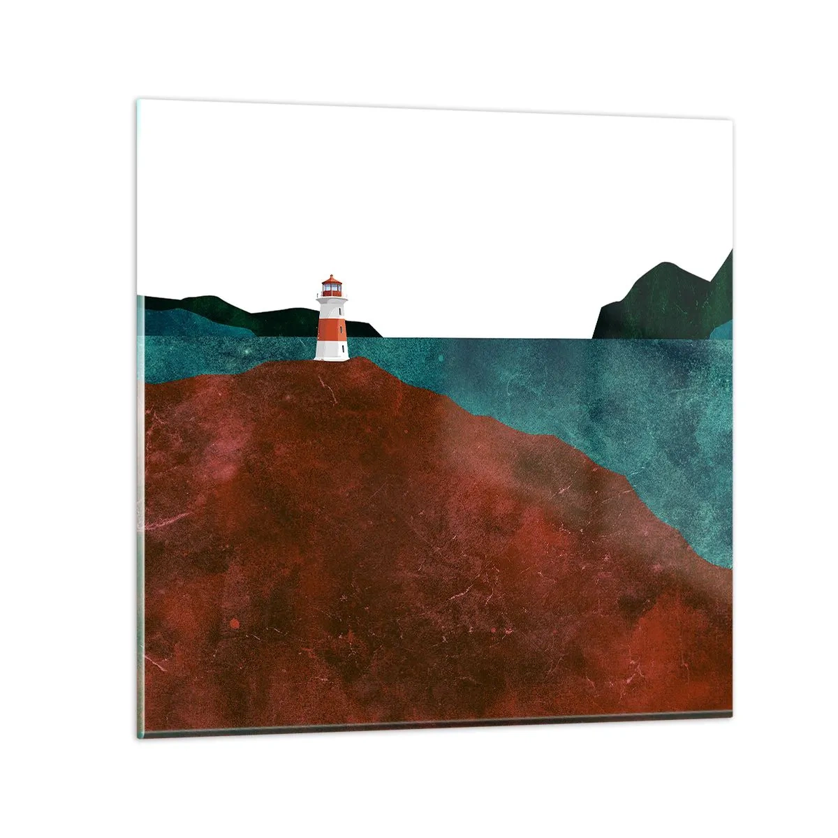 Glastavla - Bild på glas - Med blicken riktad mot havet - 70x70 cm