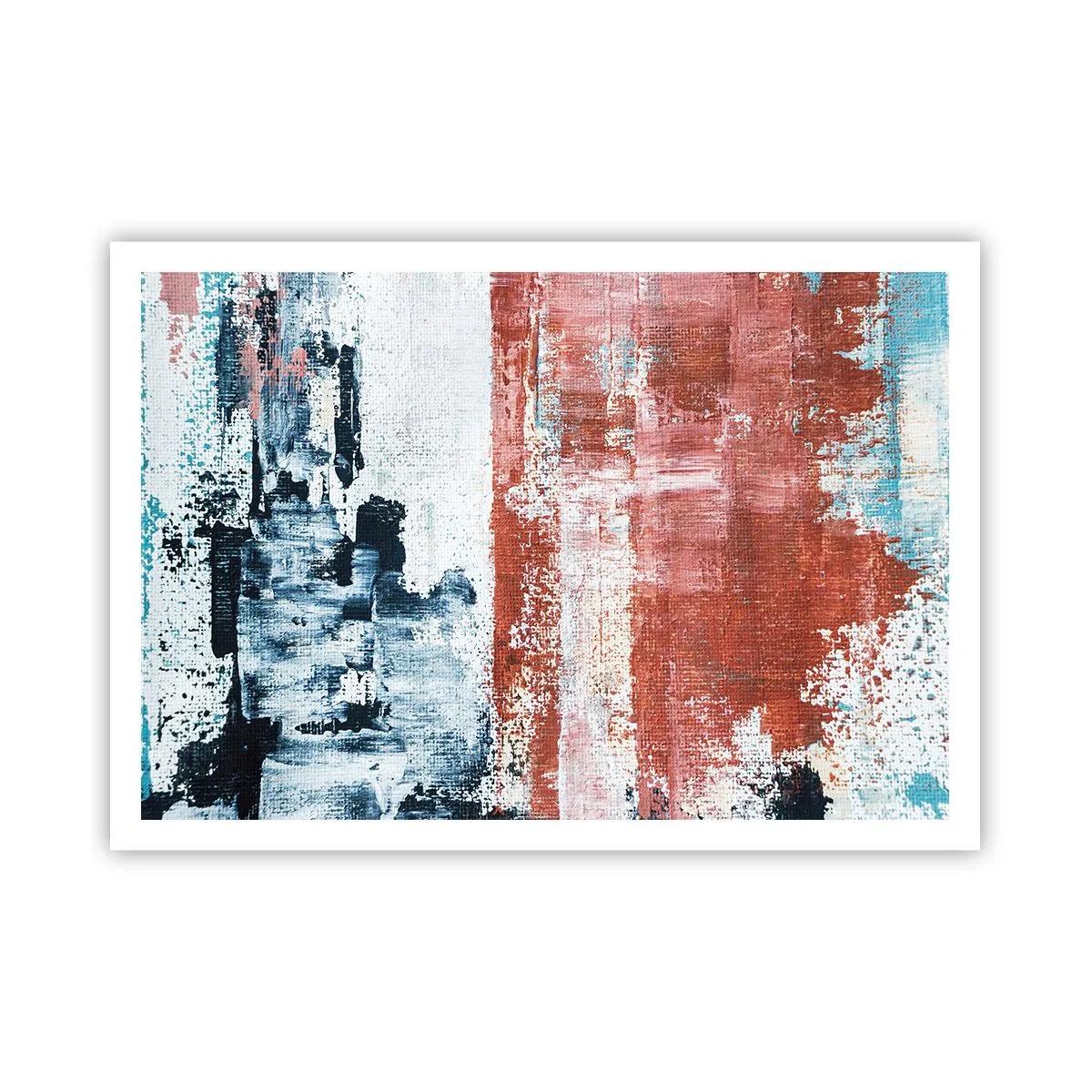 Affisch - Abstrakt halvt om halvt - 100x70 cm
