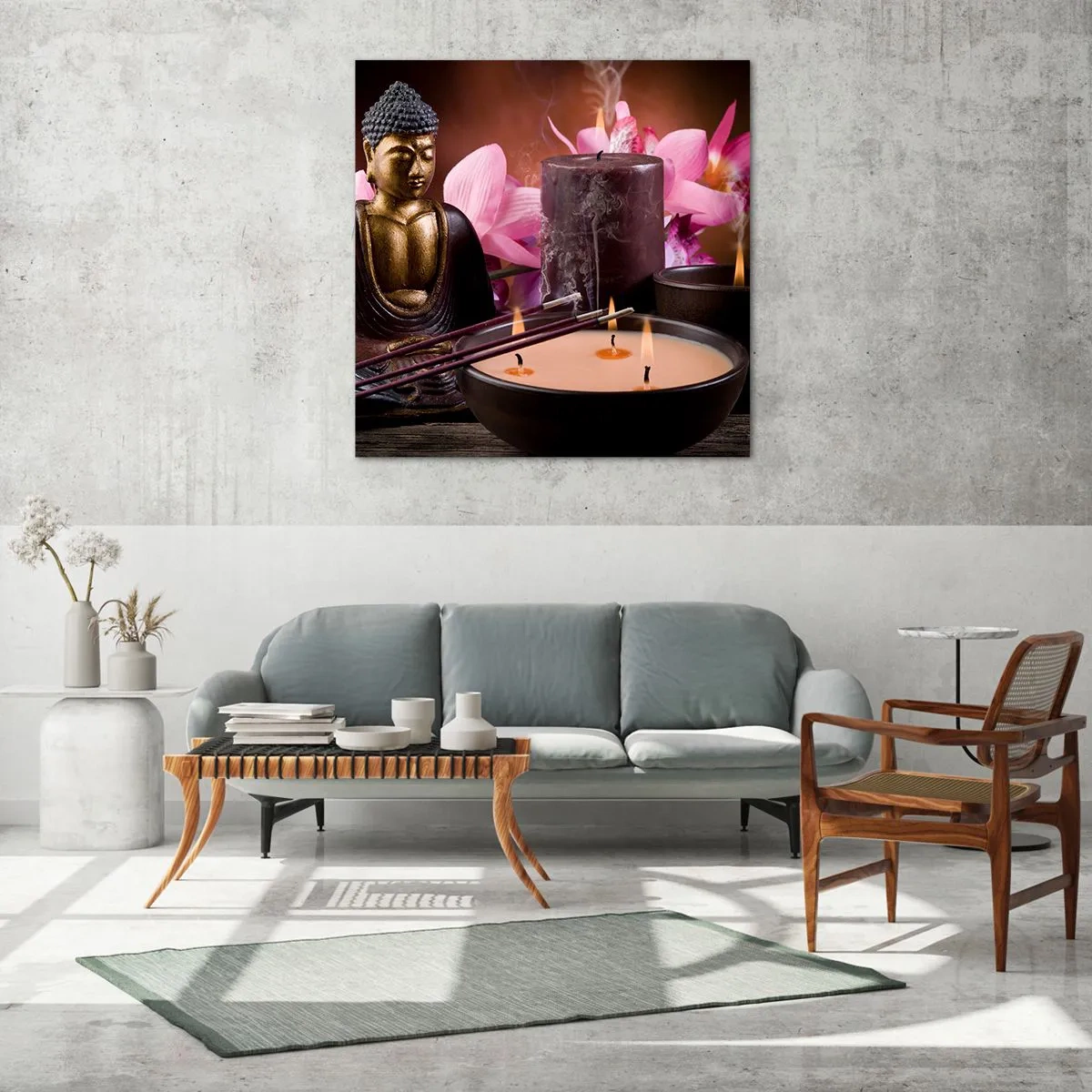 Glastavla - Bild på glas - Rensa hjärnan, lugna ner kroppen - 60x60 cm