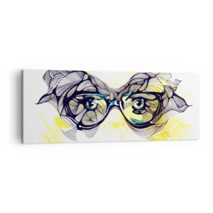 Canvastavla - Bild på duk - Genom blåa glasögon - 140x50 cm