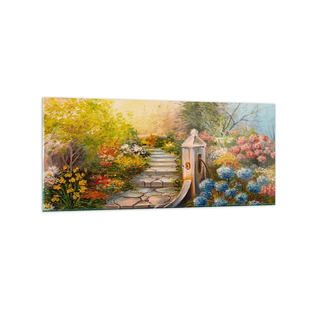 Glastavla - Bild på glas - Fullt blommande - 120x50 cm