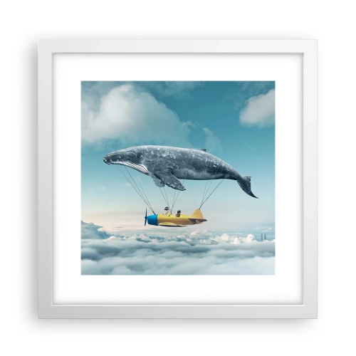 Affisch i vit ram - Varför inte? - 30x30 cm