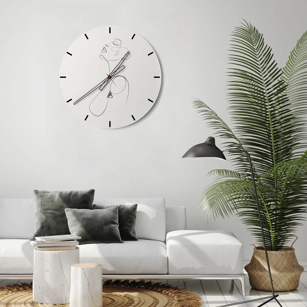 Väggklocka - Klocka på glas - Förvirrad i drömmarna - 40x40 cm