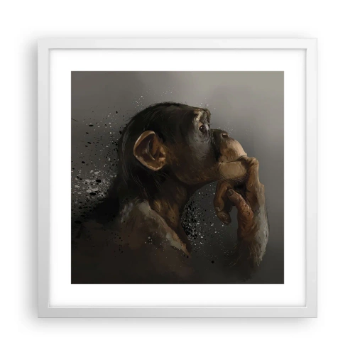 Affisch i vit ram - Säkert en tänkare - 40x40 cm