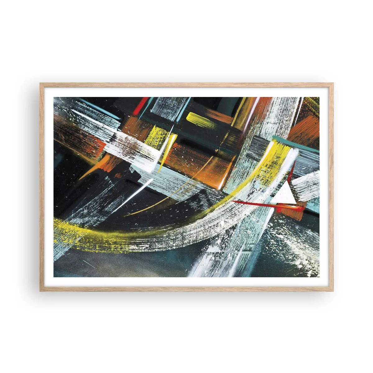 Affisch i ram av ljusek - Rörelsens energi - 100x70 cm