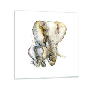 Glastavla - Bild på glas - Alltid bäst hos mamma - 70x70 cm