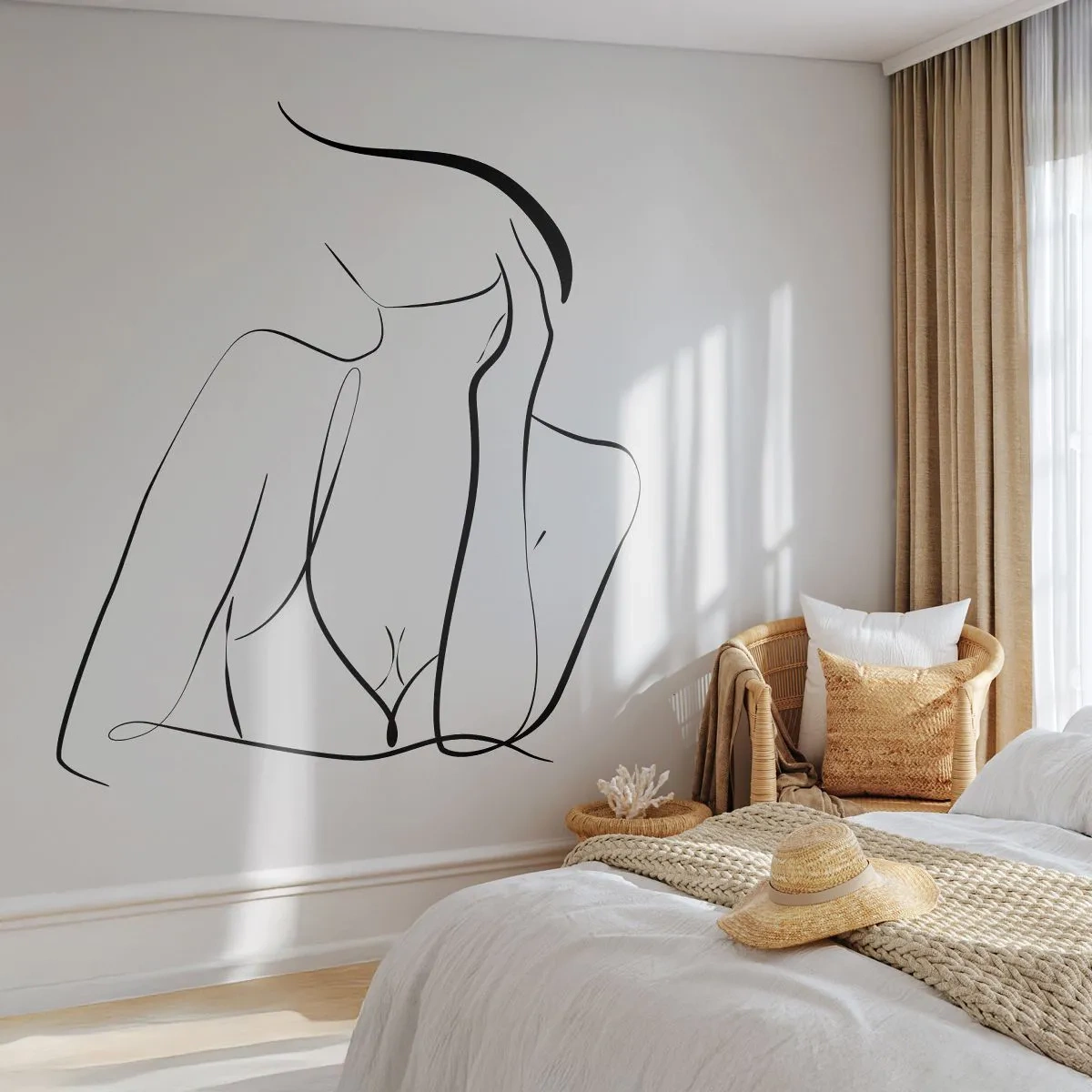 Självhäftande Fototapet Deluxe Sticker - På drömvågen - Kvinna, Grafik, Bit - 250x175 cm