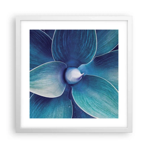 Affisch i vit ram - Blått från himlen - 40x40 cm