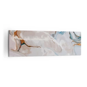 Canvastavla - Bild på duk - Blåa meanderlopp under vithet - 160x50 cm