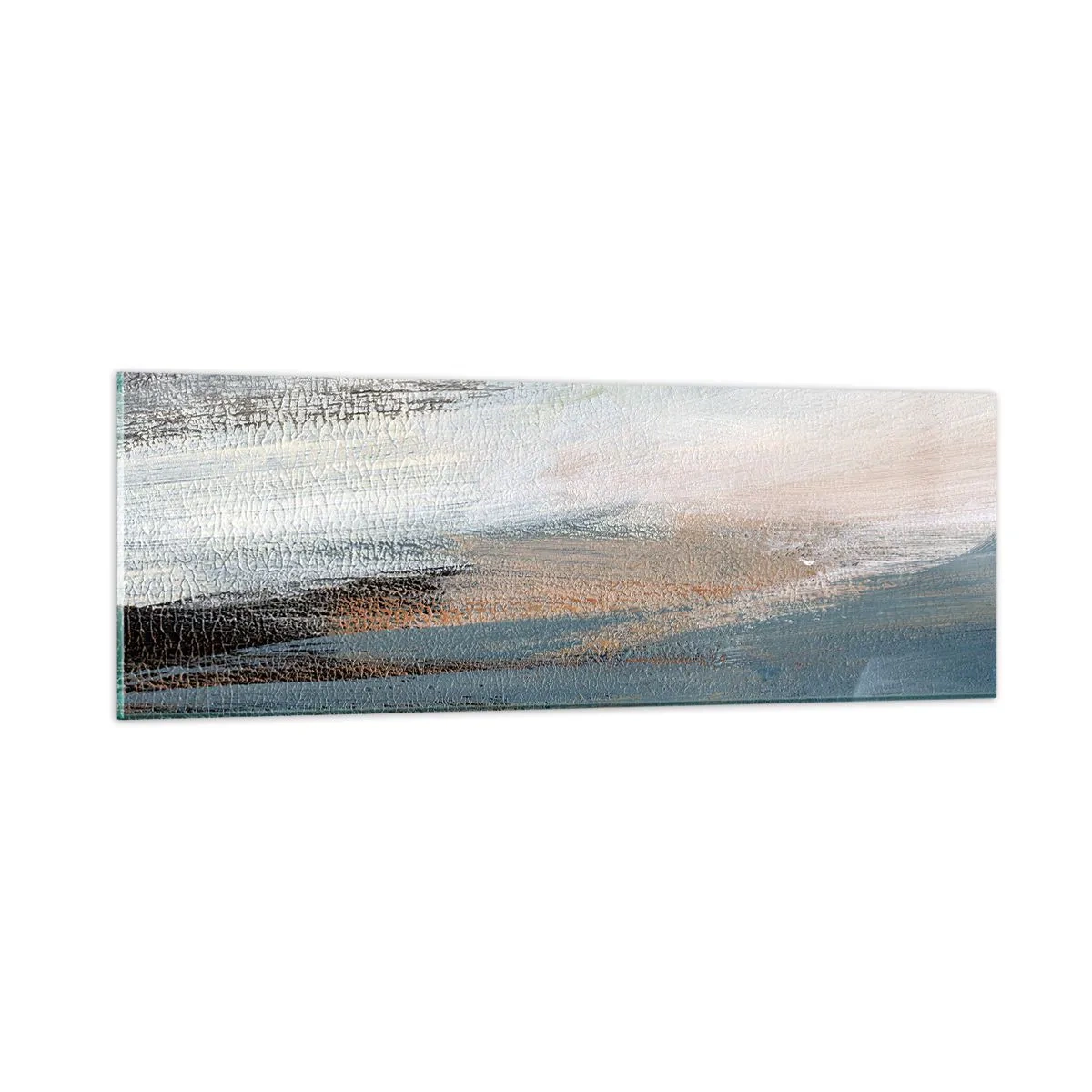 Glastavla - Bild på glas - Abstraktion: nordligt landskap - 90x30 cm