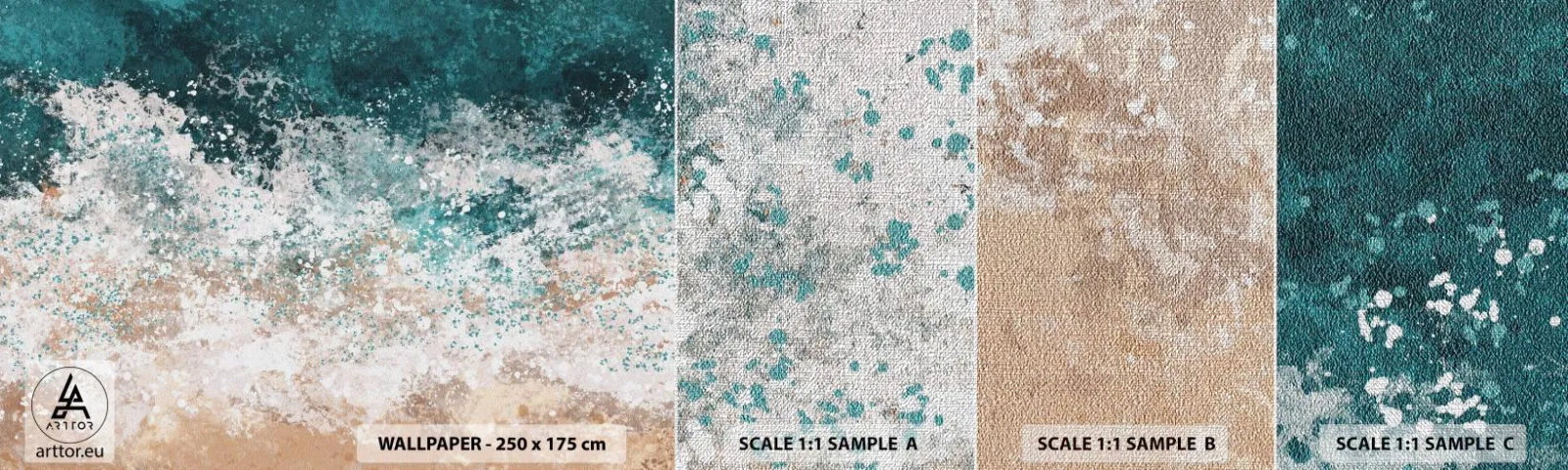 Provbit av fototapet Premium Canvas - Berättelser från havet - Vatten, Strand, Hav - 100x30 cm