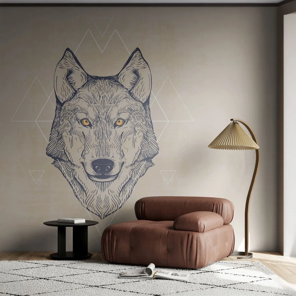 Självhäftande Fototapet Deluxe Sticker - Alfa med genomborrande blick - Djur, Hund, Huskies - 300x210 cm