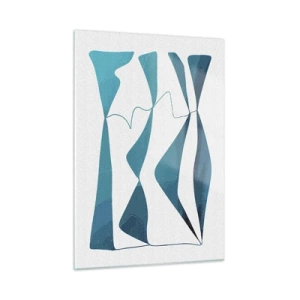 Glastavla - Bild på glas - Abstraktion: en turkos förening - 50x70 cm