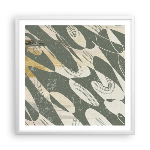 Affisch i vit ram - Rytmisk abstraktion - 60x60 cm