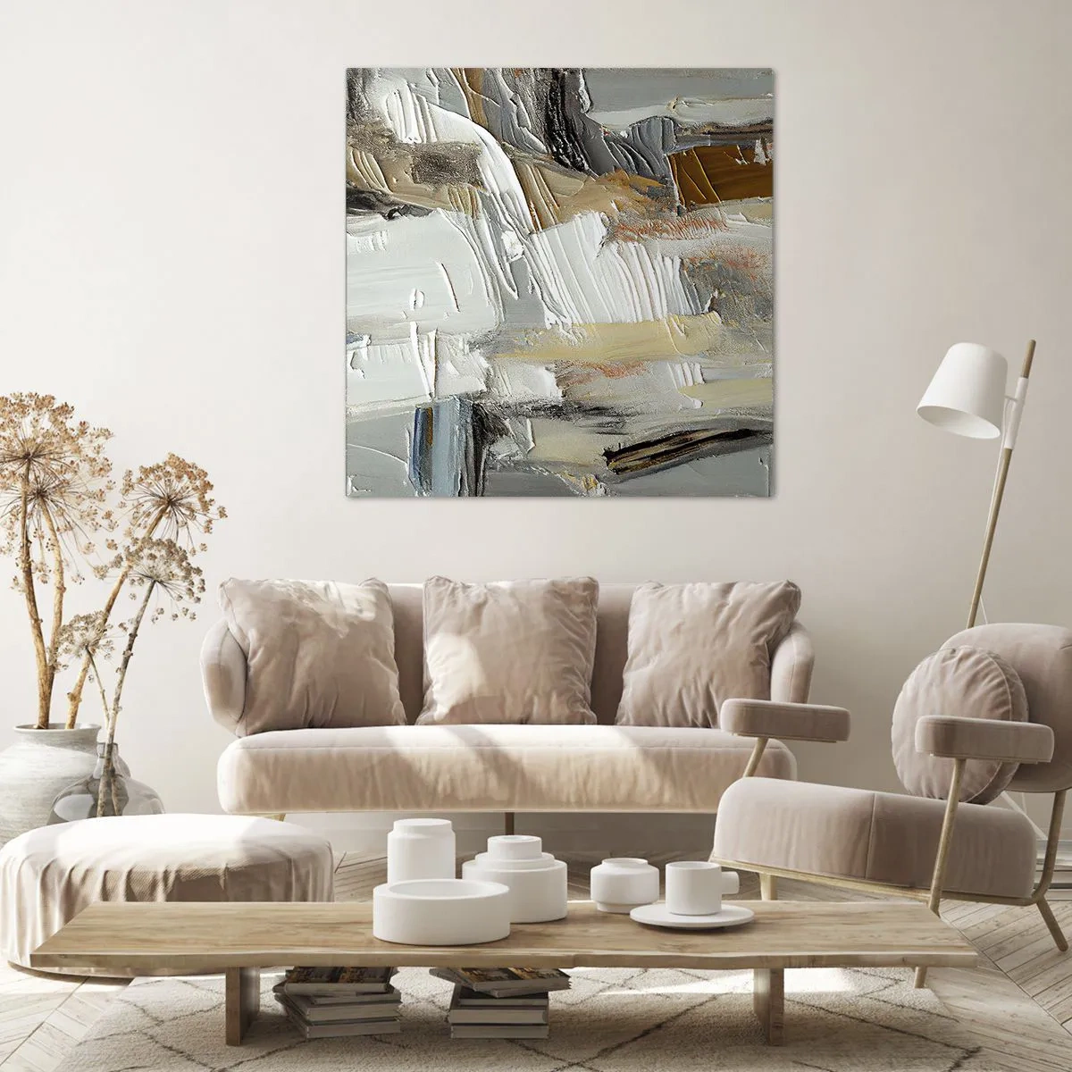 Canvastavla - Bild på duk - Färgstarka lager på lager - 70x70 cm
