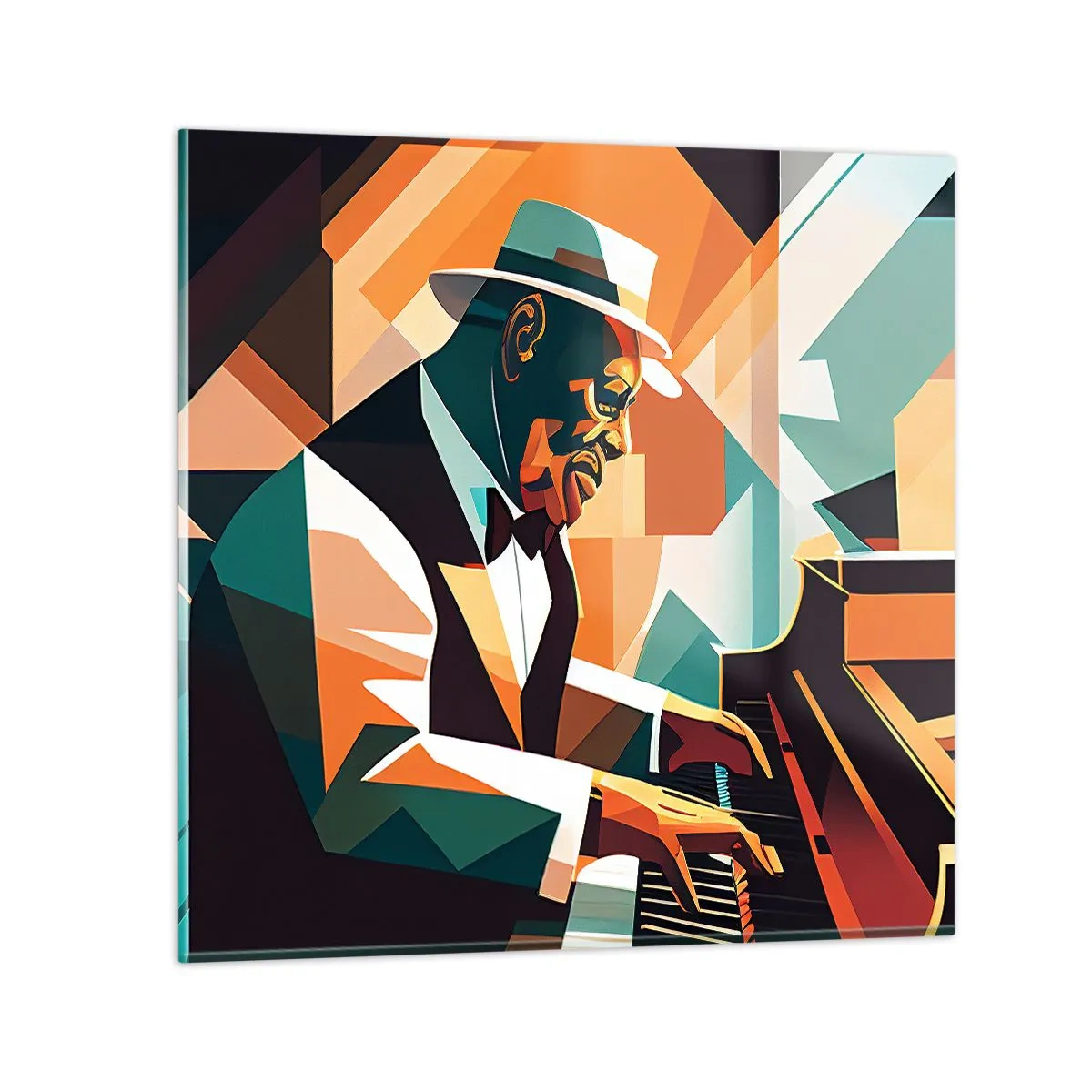 Glastavla - Bild på glas - Allt som är jazz - 60x60 cm
